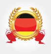Germany shiny button flag with golden frame