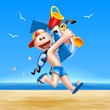 bimbo in spiaggia