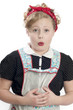 Little Girl Wearing Retro Apron