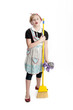 Little Girl Wearing Retro Apron