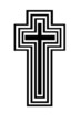 Abstract black and white cross - vector illustration