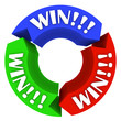 Win Circle with Words on Arrows - Lucky in Games and Life