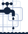 tap water and pipes - illustration
