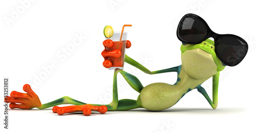 Illustration: Grenouille et vacances Grenouille et vacances