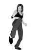Girl doing attack kick Girl doing attack kick