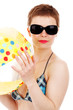 woman and beach ball
