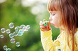 Child starting soap bubbles