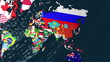 3D Flag World with Zoom to India