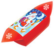 Illustration: candy in a red cover with Santa Claus candy in a red cover with Santa Claus