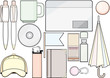 Vector: office supplies and template office supplies and template