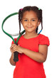 African little girl with a tennis racket