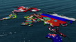 3D Flag World with Zoom to Middle East