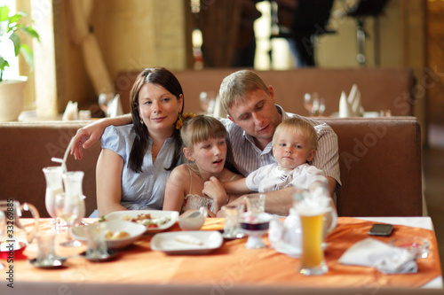 Photo: Family at restaurant Family at restaurant
