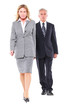 businessman and businesswoman walking