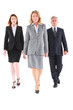 businessman and businesswoman walking