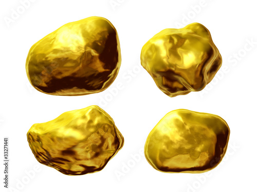 Illustration: Gold, Goldklumpen, Goldnuggets, Goldstücke Gold, Goldklumpen, Goldnuggets, Goldstücke