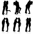 kissing man and girl black silhouette