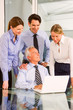 businessman and businesswoman during a working meeting
