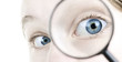 Photo: Eye looking thorough magnifying glass Eye looking thorough magnifying glass
