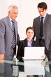 businessman and businesswoman during a meeting