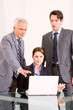 businessman and businesswoman during a meeting