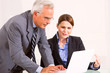 businessman and businesswoman during a meeting