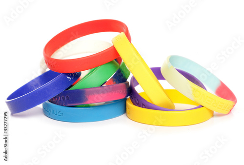 Photo: Various charity fundraising wristbands Various charity fundraising wristbands