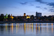 Warsaw durung sundown with reflection in Vistula river Warsaw durung sundown with reflection in Vistula river