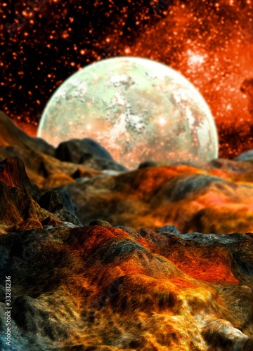 Foto: Alien planet and moon Alien planet and moon