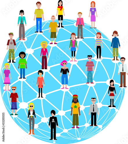 Vector: many different people many different people
