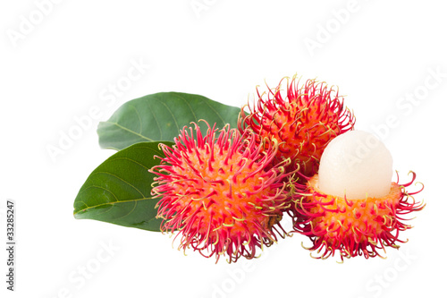 Photo: Isolated XXL size ,asian fruit rambutan on white background Isolated XXL size ,asian fruit rambutan on white background