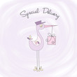 welcome baby card with stork