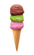 Photo: Ice cream scoops with cone Ice cream scoops with cone