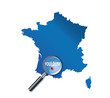 Toulouse : Localisation sur carte de France - département Haute-
