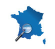 Bergerac : Localisation sur carte de France - Dordogne
