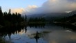 clouds on the mountain lake