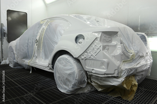 Photo: car in the spray booth car in the spray booth