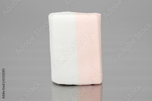 Photo: Pink-white Marshmallow on a silver tray Pink-white Marshmallow on a silver tray