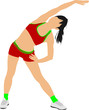 Woman gymnastic vector illustration. Free callisthenics