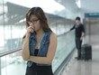 Asian Chinese couple quarrels at the airport Asian Chinese couple quarrels at the airport