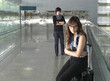Asian Chinese couple fighting at the airport Asian Chinese couple fighting at the airport