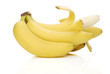 ripe bananas bunch isolated on white