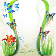 Colorful background with butterfly and flowers Colorful background with butterfly and flowers