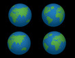 Earth with four different views! Vector!