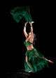 Beautiful woman Bellydancer on a black background