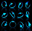 Set of blue arrows