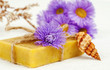Spa tranquille still life with natural soap and herbs
