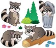 Cartoon racoons collection