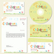 Children's organization template, childish doodle set