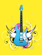 Abstract with blue electric guitar